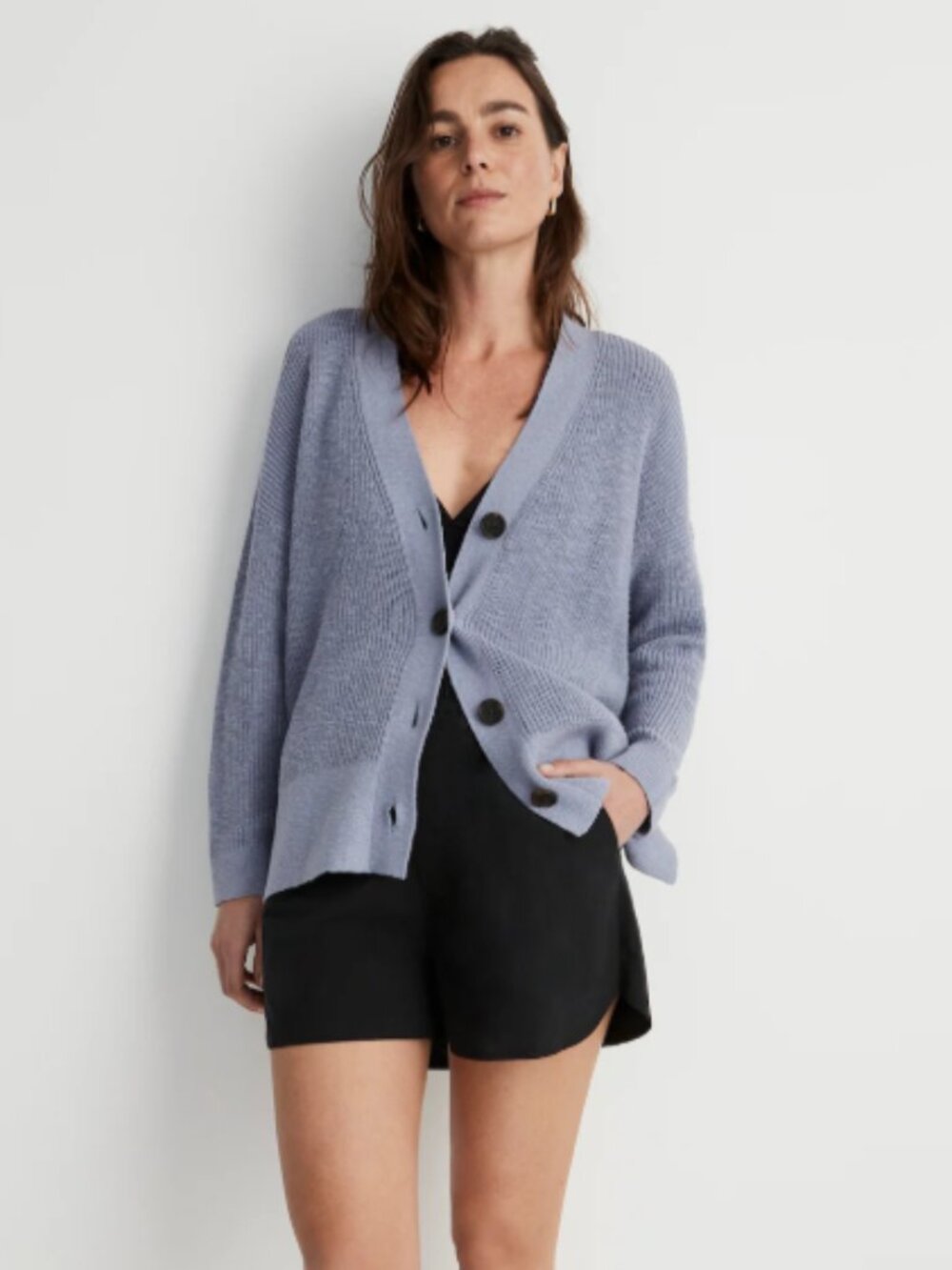 Madewell Lovell Cardigan Sweater Dusk Peri Purple Medium